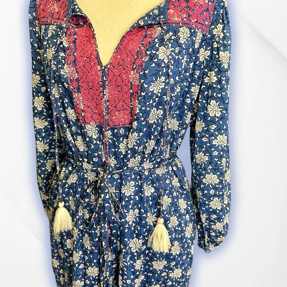 J. Crew ‘Belted Tunic Dress’ in “Night Sky Block Print” for Women Size Medium - Picture 16 of 16